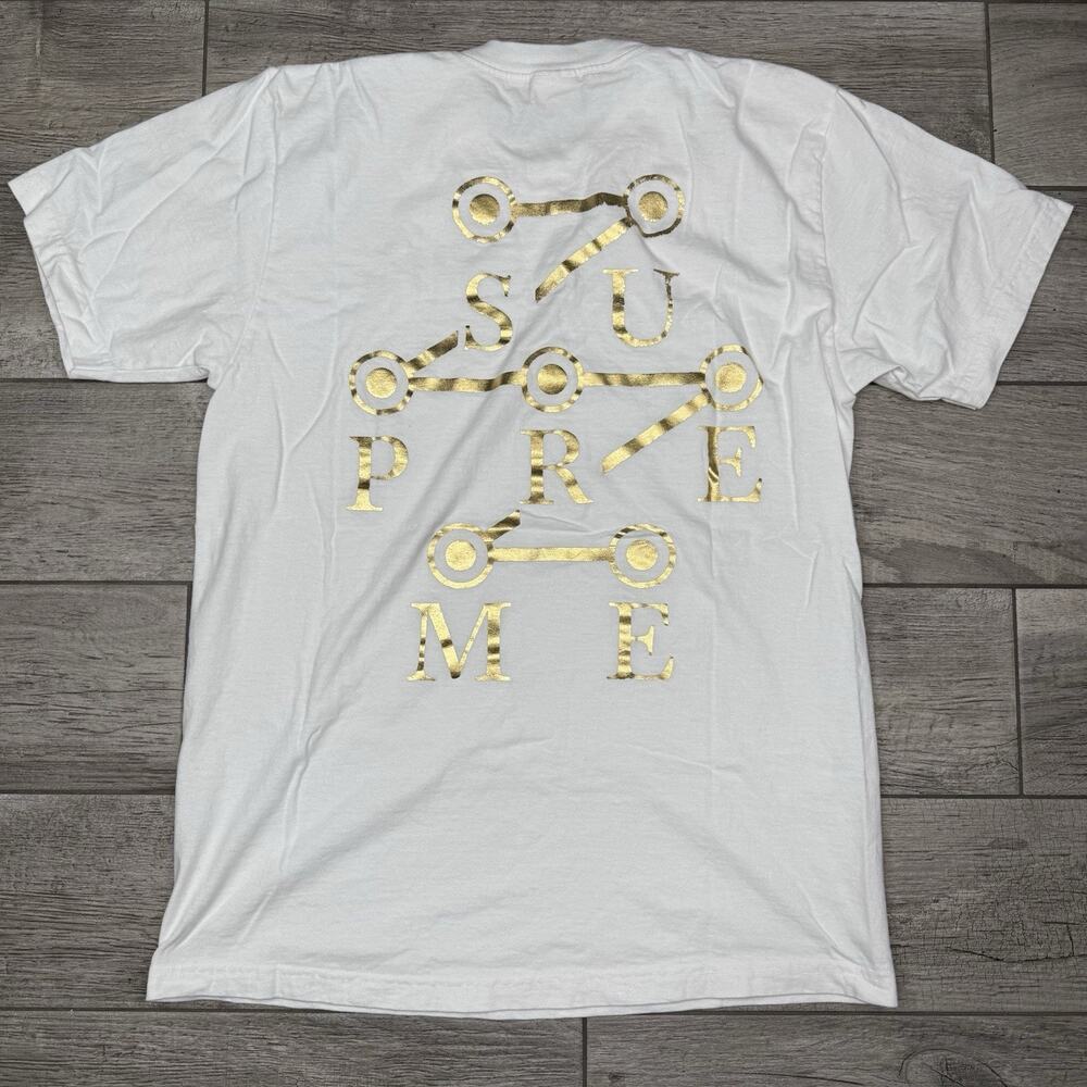 Supreme Circuit T Shirt White Tee Size L 100% Authentic FW14 Gold Made In USA